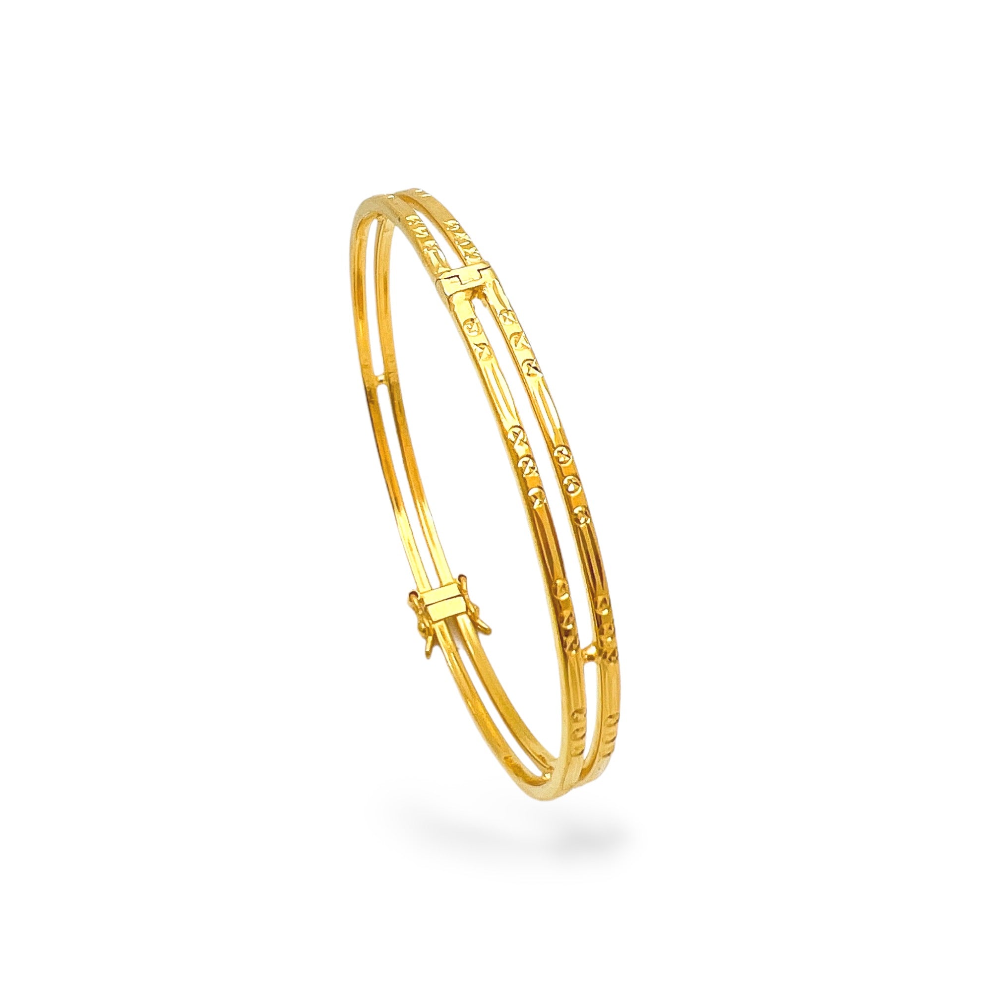 Double Open Box Clasp Bangle