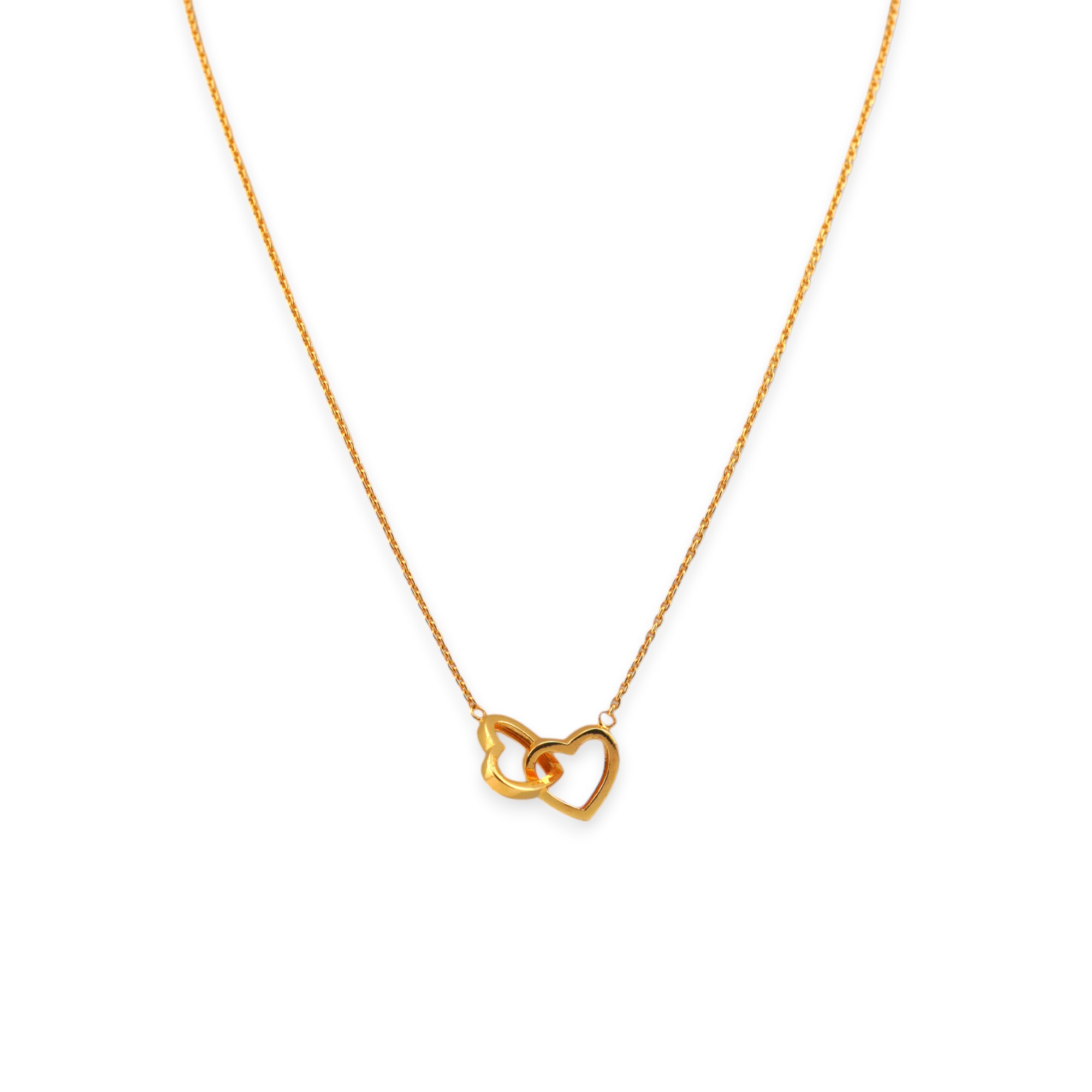 Interlocking Hearts Chain Necklace